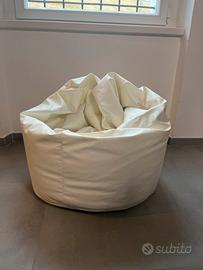 Pouf a sacco bianco