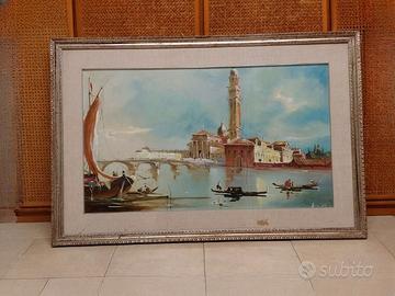 Grande Quadro  - Veduta di Venezia con Cornice Arg