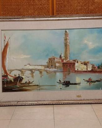 Grande Quadro  - Veduta di Venezia con Cornice Arg