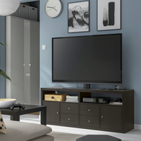 Combinazione per TV, marrone-nero, 147x39x60 cm