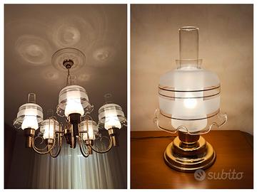 Lampadario e 2 lampade 