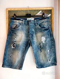Bermuda jeans con strappi