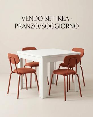 Tavolo di design allungabile con 4 sedie IKEA