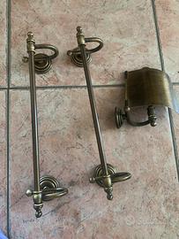 Porta asciugamani e portarotolo in ottone