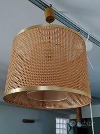 Coppia Lampadari anni 60 paglia di Vienna