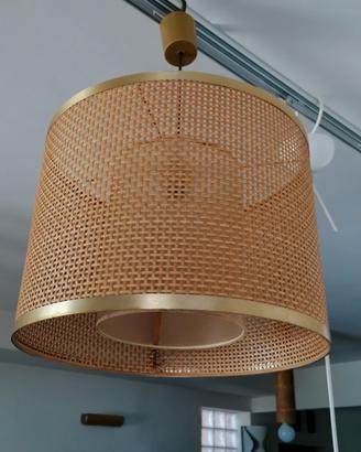 Coppia Lampadari anni 60 paglia di Vienna