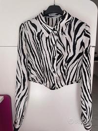 camicia zebrata corta