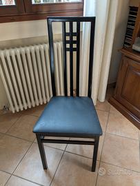  set di 4 sedie nere in legno