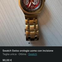Swatch Swiss orologio uomo con incisione
