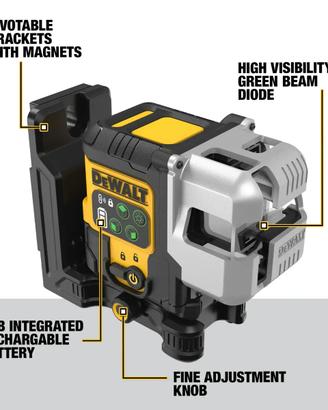 DeWalt DCLE14301GB Livella Laser Verde 3x360° 30mt