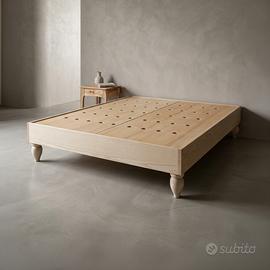 Base per Letto Matrimoniale Artigianale in Legno