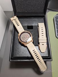 Garmin Fenix 7s sapphire solar doppio cinturino 