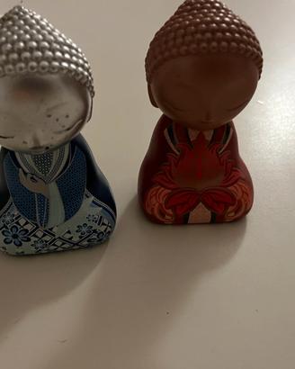 Set 2 statuette little buddha