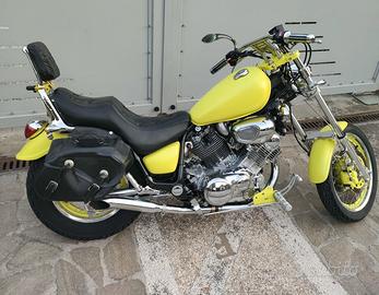 Yamaha Virago 750 giallo, customizzato