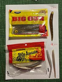 Esche siliconiche per pesca al Black bass