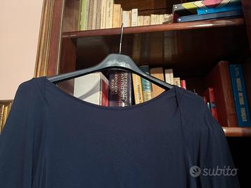 Maglia blu notte mezza manica viscosa
