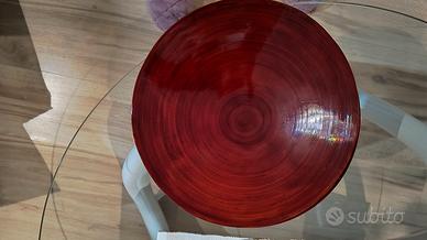 6 Sottopiatti rotondi, di un colore rosso