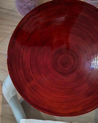 6 Sottopiatti rotondi, di un colore rosso
