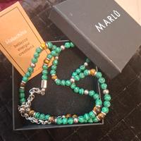 collana marlù malachite con occhi di tigre