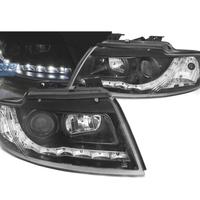 FARI AUDI A4 B6 00-04 LUCE DIURNA A LED FONDO NERO
