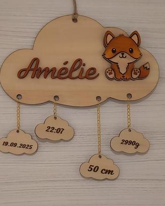 Fuori porta decorazione camera bimbi nuvola 