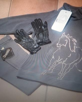 Pile+pantaloni+guanti equitazione inglese NUOVI