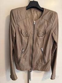 Giacca pelle donna Zen XL con borchie