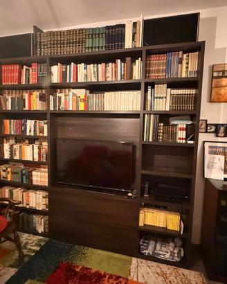 Libreria salotto con incasso per Tv