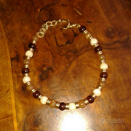 Collana gioiello con perle in vetro