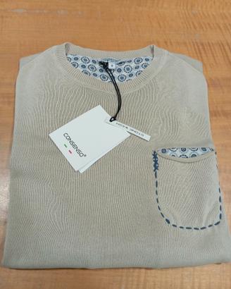 Maglia in cotone manica lunga beige tg S