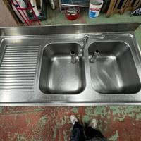 Lavandino acciaio inox  2 vasche professionale