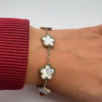 Bracciale "Quadrifoglio bianco"