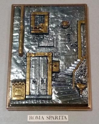 Quadro dal tema "Roma Sparita". In argento 925. 