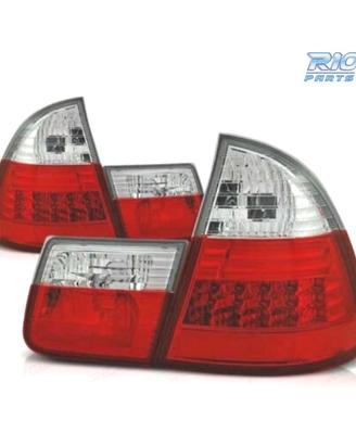 FANALI BMW E46 TOURING 98-05 LED CROMATO ROSSO