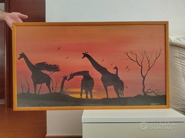 quadro africano giraffe 95 x 50