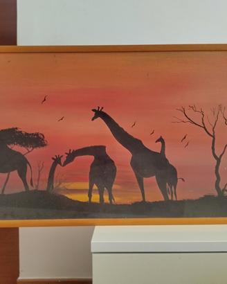 quadro africano giraffe 95 x 50
