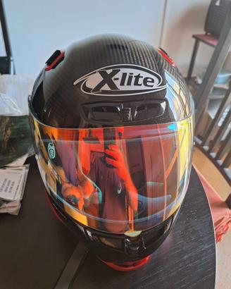 Casco X-lite  carbonio con interfono tg L