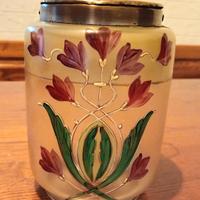 Barattolo biscotti Art Nouveau dipinto a mano