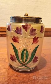Barattolo biscotti Art Nouveau dipinto a mano
