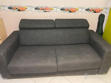 Divano letto 2 postinin pelle Nero