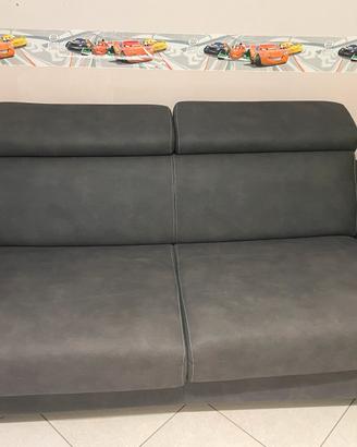 Divano letto 2 postinin pelle Nero