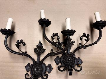 Coppia applique in ferro battuto primi del 900