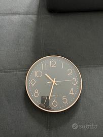 Orologio da Parete Oro Rosa e Nero