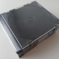 10 Custodie CD Sottili in Plastica Nera Riciclate