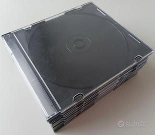 10 Custodie CD Sottili in Plastica Nera Riciclate