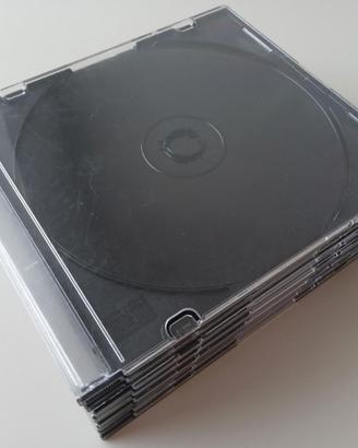 10 Custodie CD Sottili in Plastica Nera Riciclate