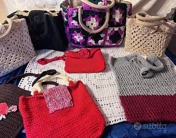 Borse cappelli cotone e lana a mano