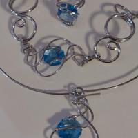 Set Gioielli Artigianali Wire‑Wrapped e Pietra Blu