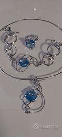 Set Gioielli Artigianali Wire‑Wrapped e Pietra Blu