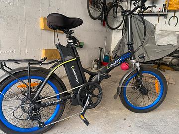 E- Bike argento piuma + bicicletta pieghevole